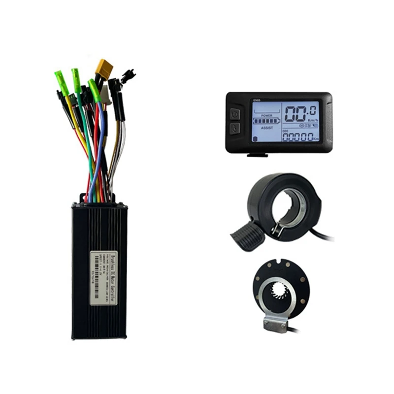 30A Three-Mode Sine Wave Ebike Controller With EN05 Display Thumb Throttle For 24V 36V 48V 250W 350W Electric Bicycle