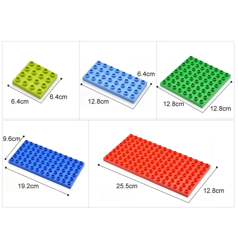 8x16 Dots  Building Blocks BasePlates for Big Size Bricks Plate Assembly Two-sided Base Plate Compatible with Lego Duplo Bricks