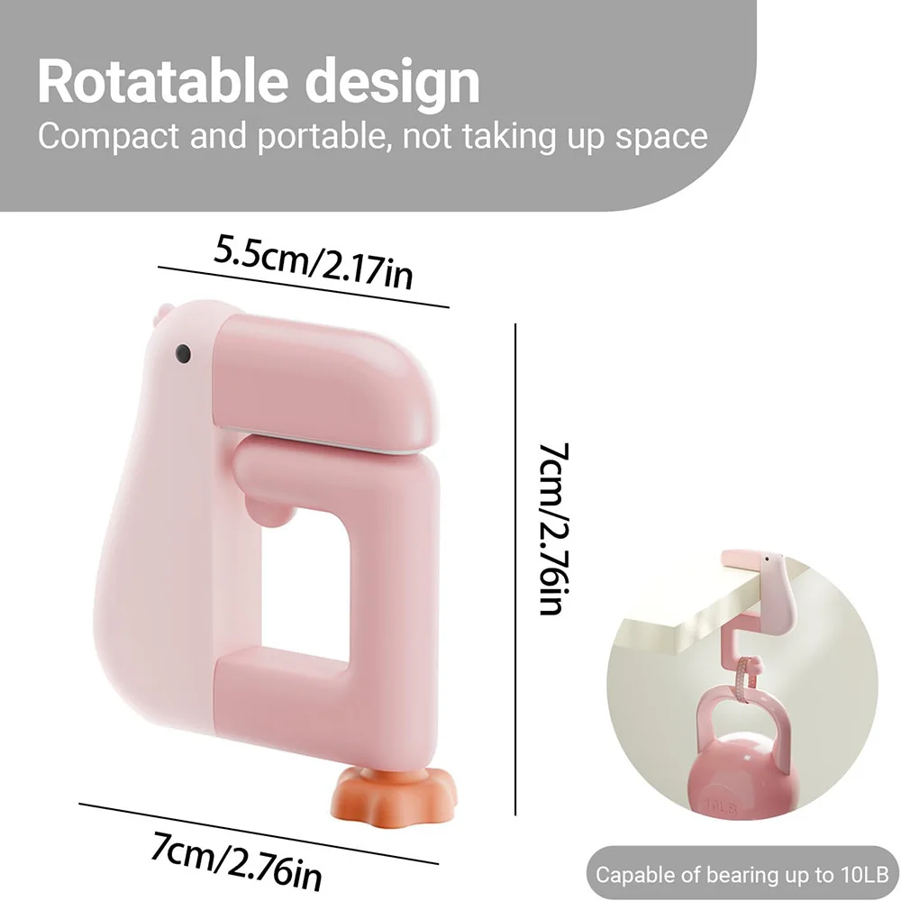 Thinking Duck Portable Duck Shaped Detachable Folding Table Hook – Purse Hanger & Bag Clamp for School/Office Desk Storage