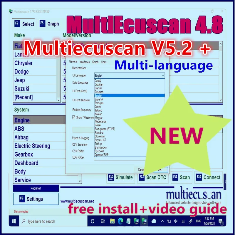 

Best Selling Multiecuscan 4.8 for Fiat Software+Multiecuscan V5.2 for Fiat/Chrysler/Dodge/Jeep/Suzuki Scanner Software