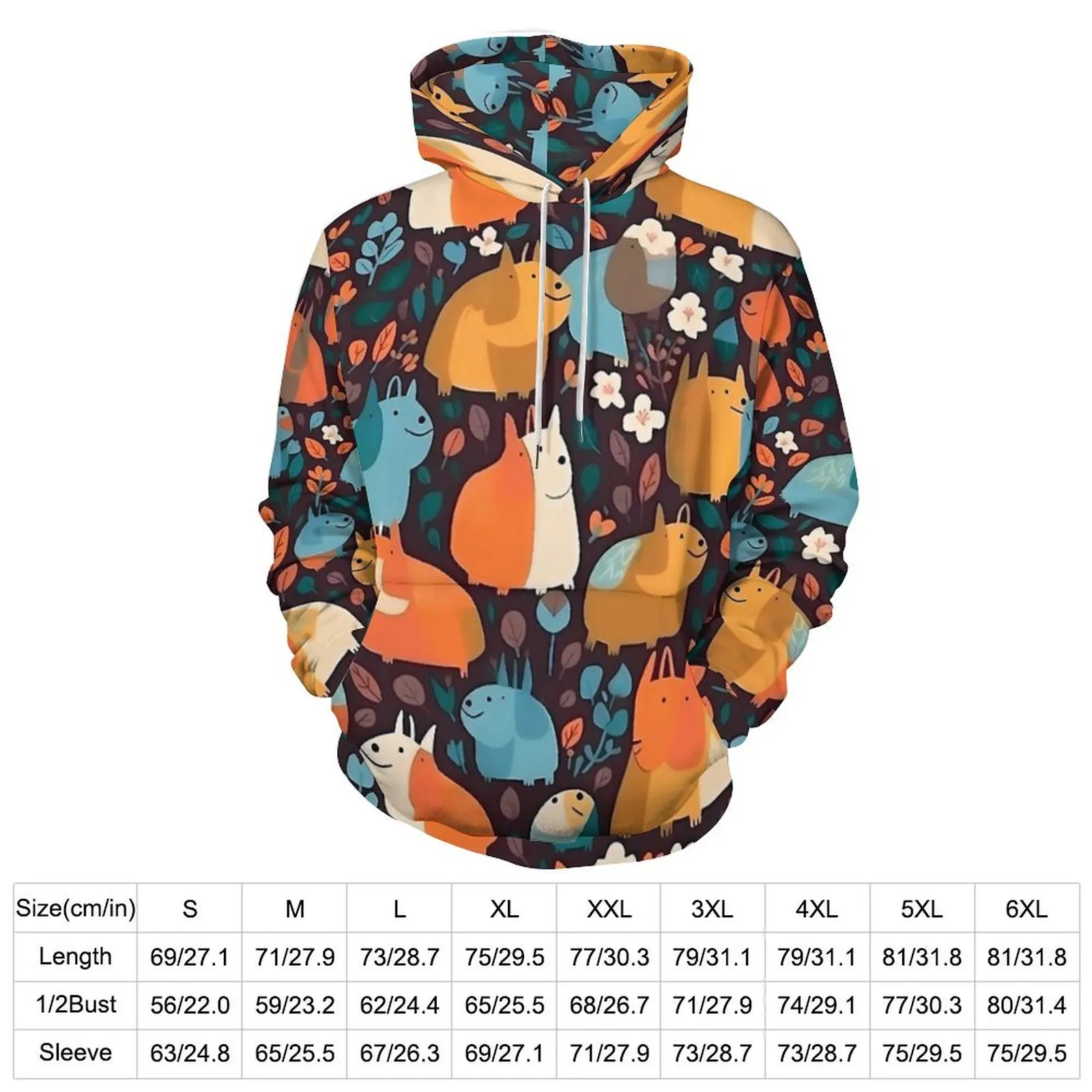 Colourful Crazy Capybara Pattern Hoodies Long Sleeve Y2k Casual Hoodie Autumn Street Wear Oversized Loose Hooded Sweatshirts