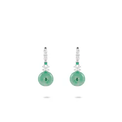 ZOCA Original Natural Green Jade Earrings 925 Silver Inlaid Jadeite Ear Line Beautiful Exquisite Fashion Ladies Jewelry Gift