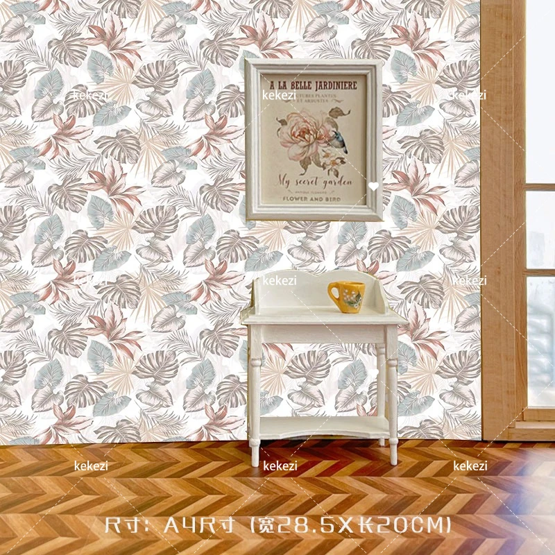 Miniature Dollhouse Wallpaper Sticker Wall Kitchen Living Room Floor Stickers  New Diy Miniature Dollhouse Colorful Wallpaper view 5
