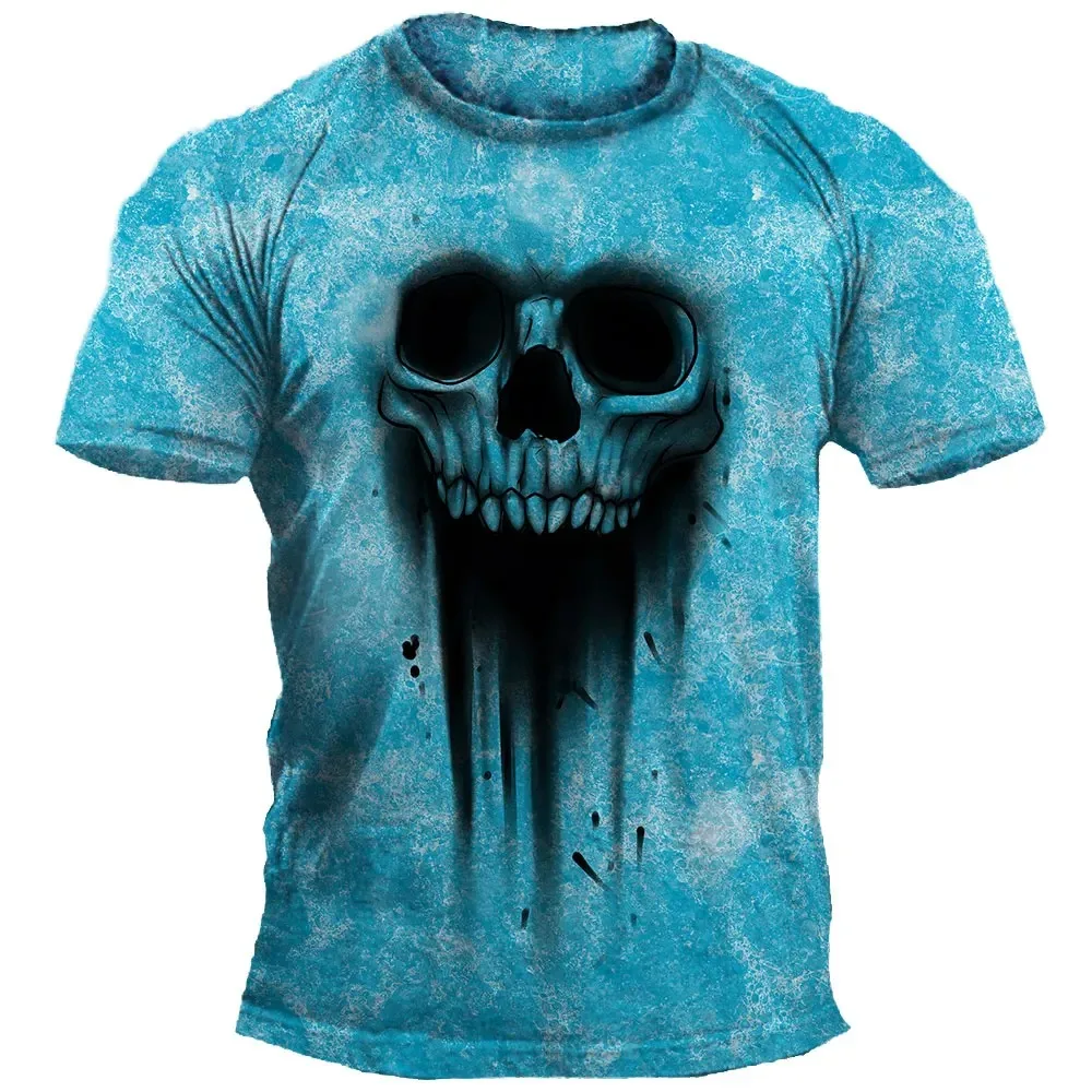 

T Shirt for Men Punk Skeleton Man T-shirts 3d Print Tees Vintage Gothic Oversized Clothing Summer