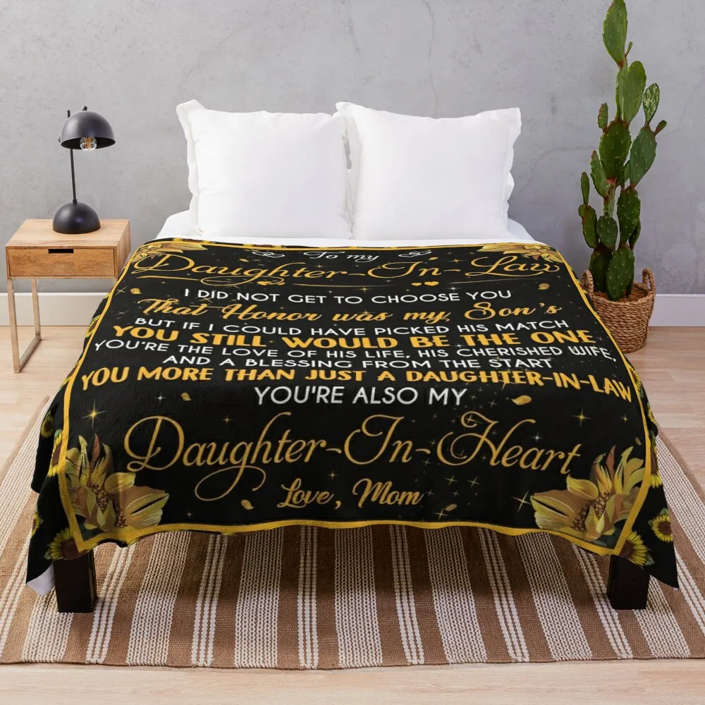 

To My Daughter In Law Throw Blanket Warm Comfortable Blanket Gift for Parents Friends