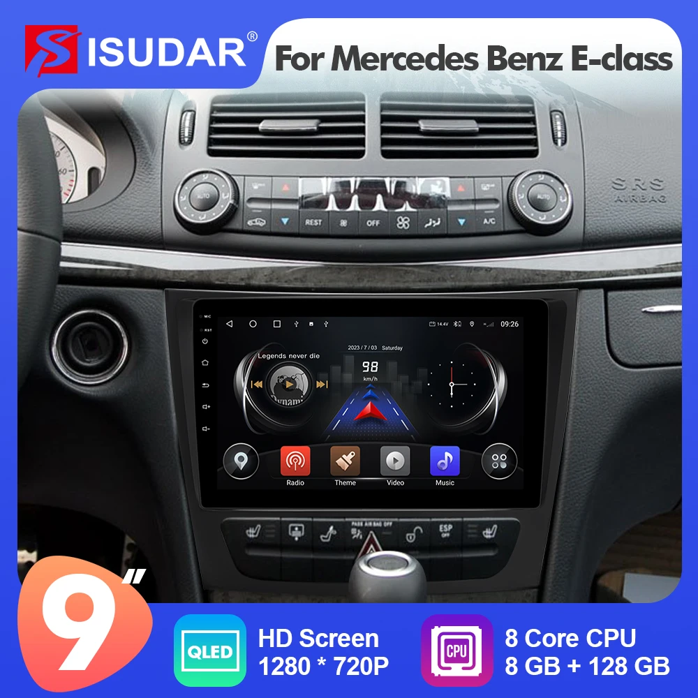 Isudar Android 12 Auto Radio MultimediaFor Mercedes Benz E-class W211 E200 E220 E300 E350 E240 Car GPS Stereo auto radio No 2din