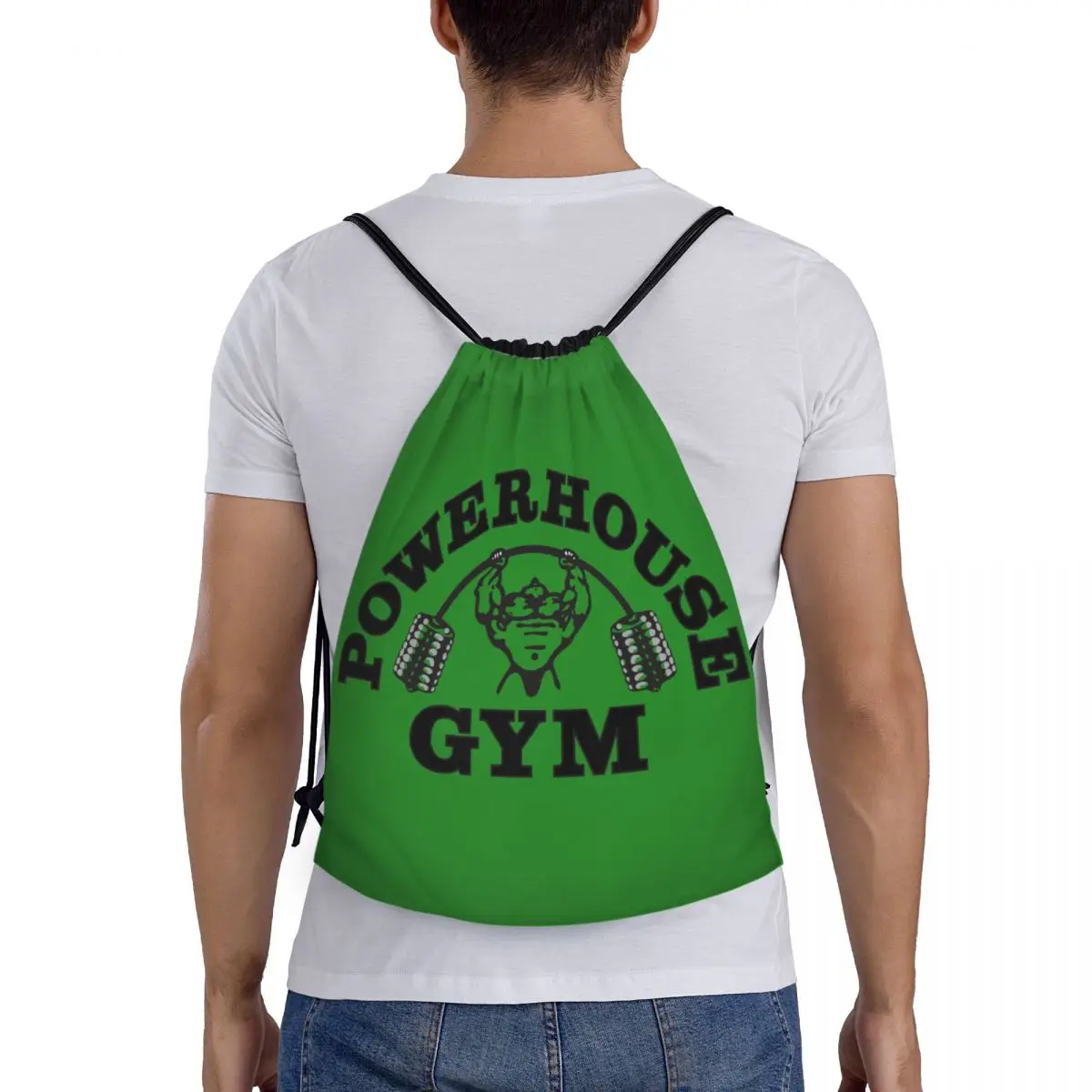 Zwarte Krachtpatser Gym Rugzak Tassen Dames Heren Lichtgewicht Fitness Gebouw Muscle Gym Sportzakken Voor Yoga