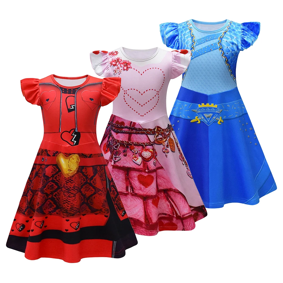 High Quality Mid Child to Big Child Girls Flutter Sleeve Cosplay Dress Designed for Comfortable Stylish with Cute Embellishments