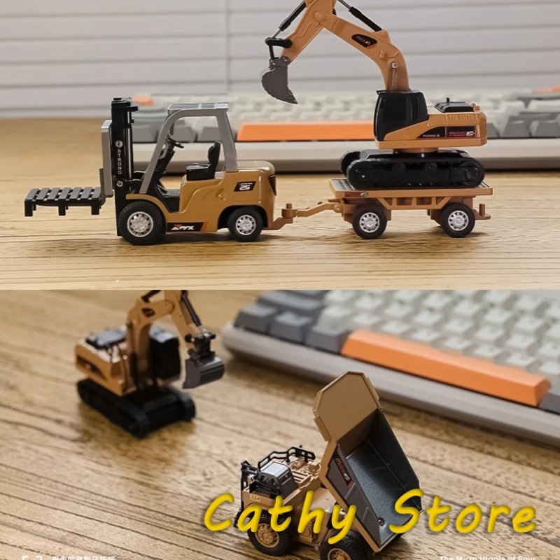 

New Remote Control Car 2.4g Full-Scale Mini Excavator Tipper Truck 1:64 Rc Engineering Vehicle Forklift Valentine'S Day Toy Gift