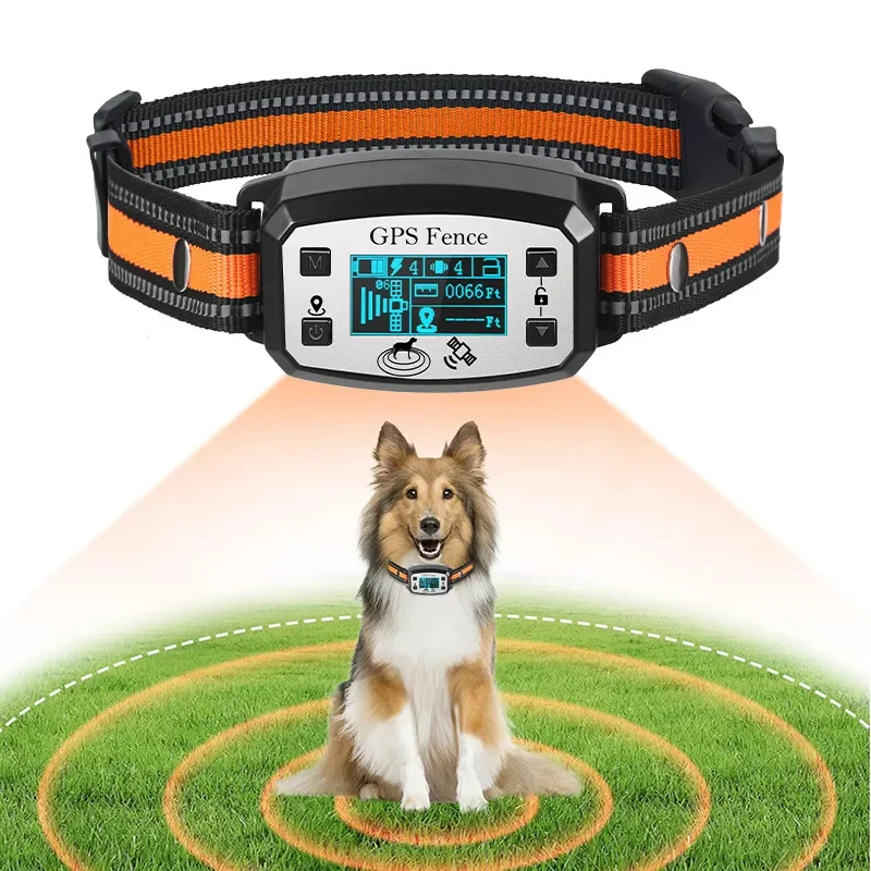 

GPS Wireless Dog Fence System Electric Pet Containment System Rechargeable Shock Collar Outdoor Garden Yard Safety for All Dogs