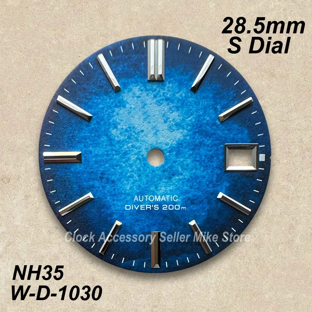 28.5mm S Logo NH35 Dial For NH35/NH36/4R/7S Movement Colorful 3D Printing High-Quality Red/Blue Watch Modification Accessories