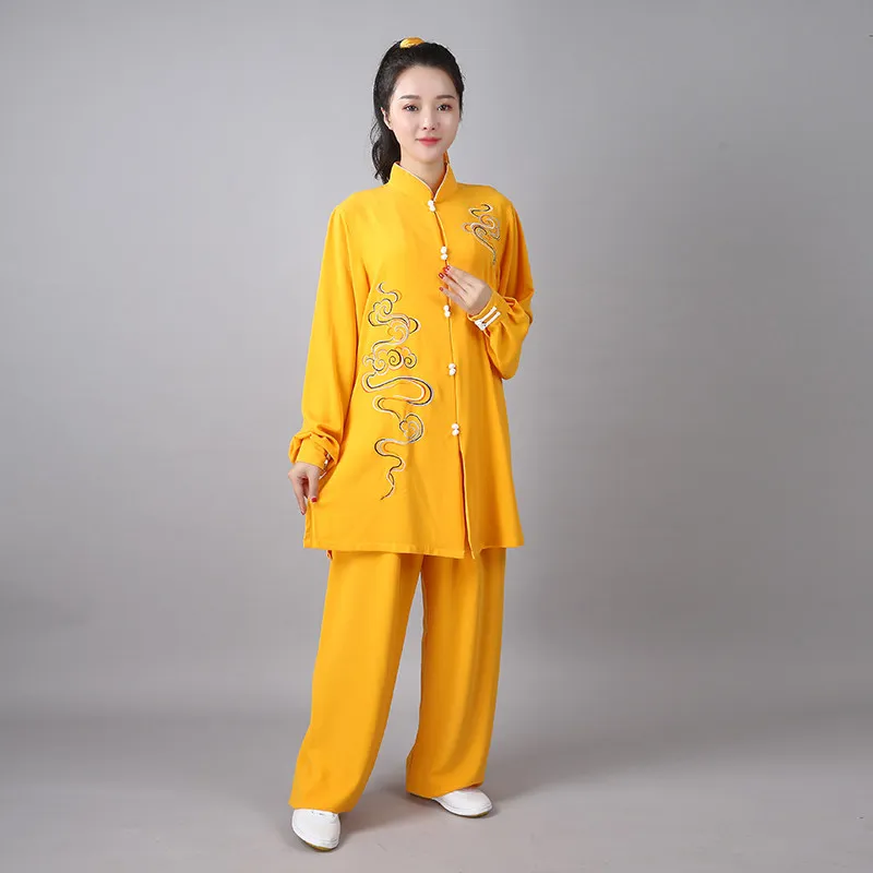 Custom Women's Mid-Long Stretch Cotton Tai Chi Suit - Flowy Premium Martial Arts Performance Morning Practice Uniform