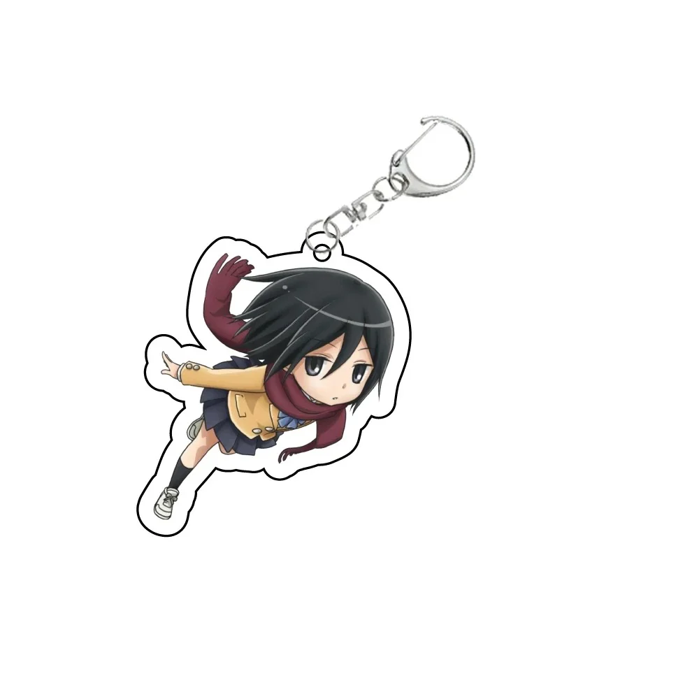 Anime Attack on Titan Jaeger Mikasa Ackerman Armin 6CM Acrylic Stand Cute bag charm Car keychain decorations bag body kit Gifts