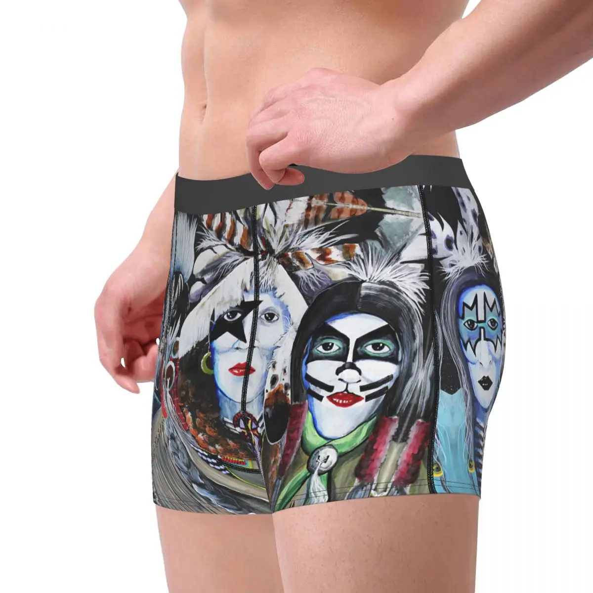 Kiss Band,Native Kiss,funny Underpants Breathbale Panties Male Underwear Print Shorts Boxer Briefs