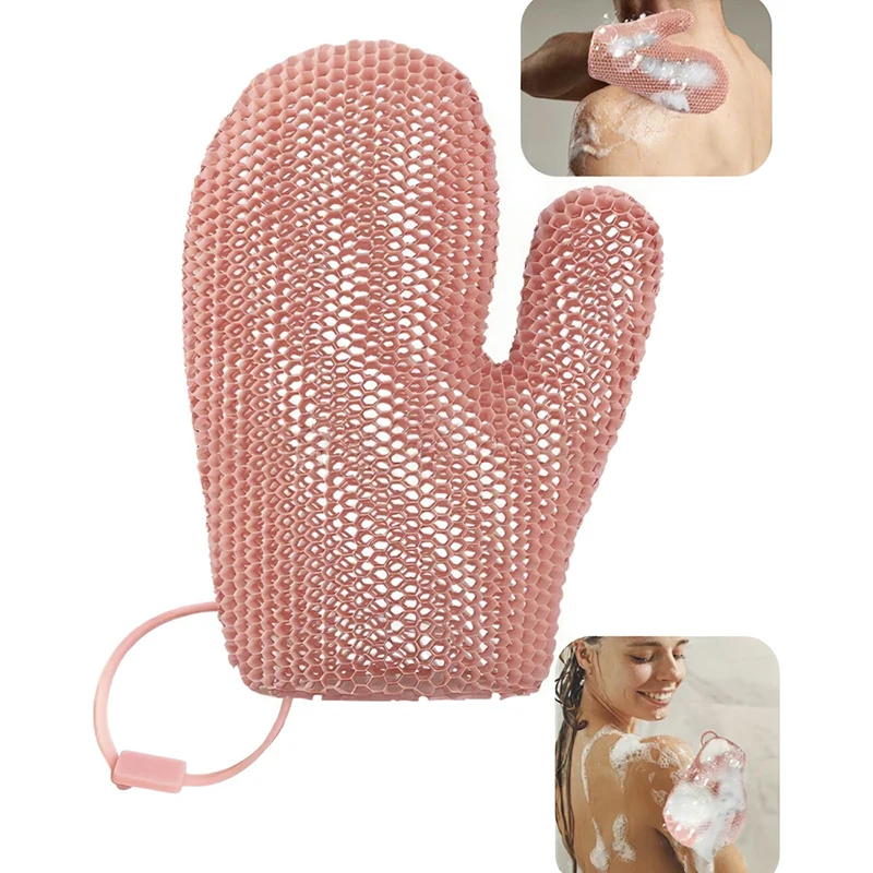 Neuer Honigwaben-TPU-Peeling-Duschhandschuh für Damen & Herren - Schnell trocknender Körperpeeling-Schwamm für Badezimmer-Badaccessoires