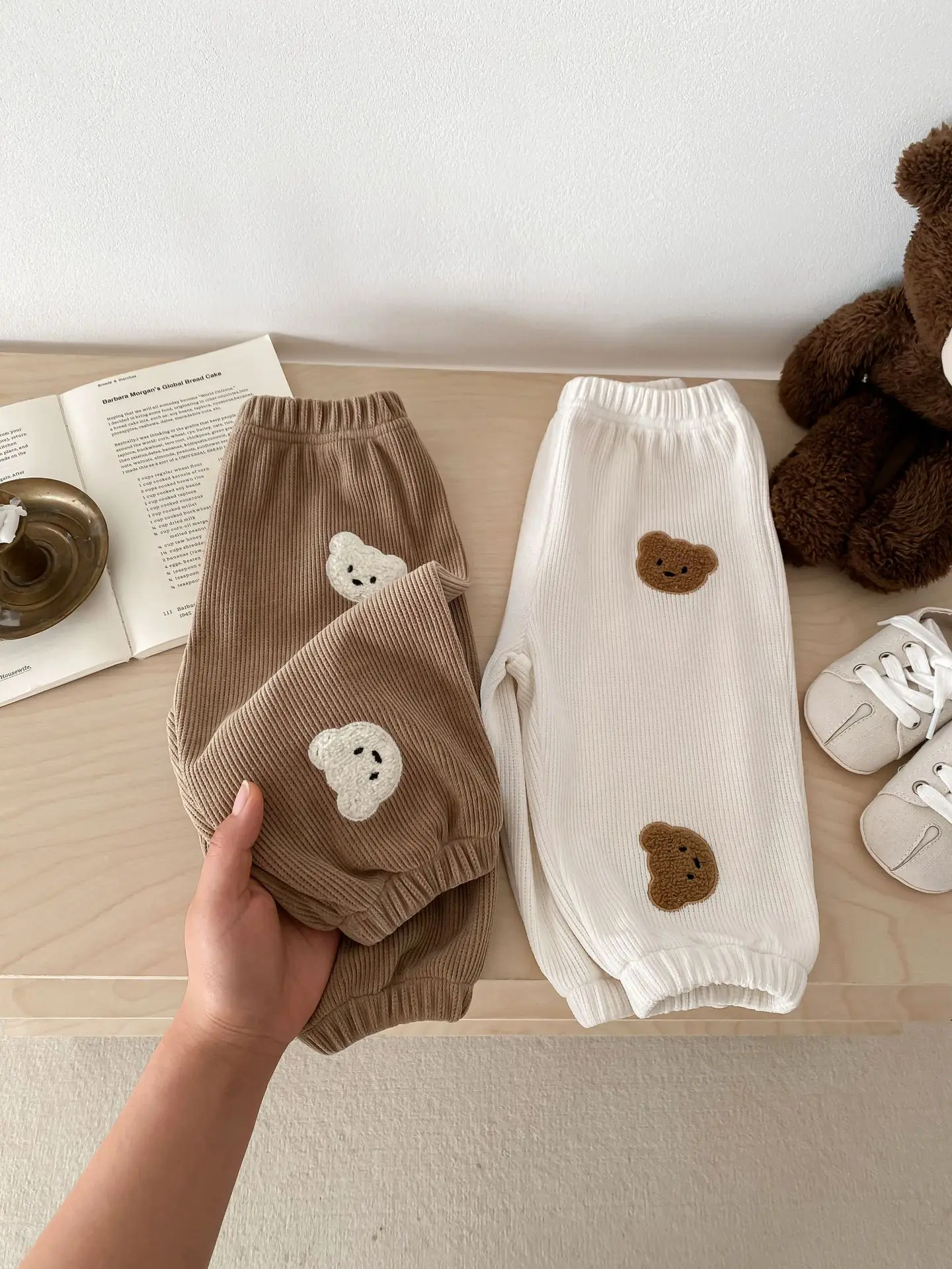 2024 Spring New Baby Boy Cute Bear Print Casual Pants Toddler Girl Loose Trousers Newborn Infant Big Pp Pants Children Clothes