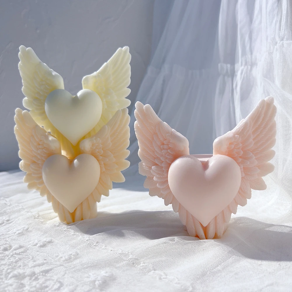 

Heart Wing Silicone Mold Valentine's Day Gift idea Angel Pillar Silicone Mold Home Decor Wedding Gift