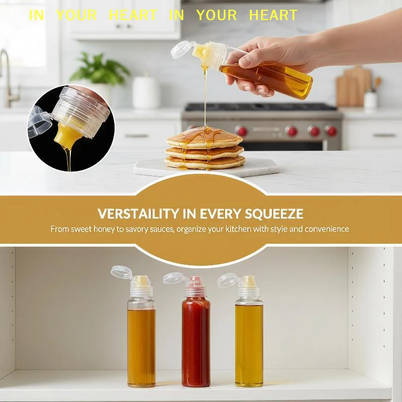 【X】Non-Drip Honey Dispenser 95ml Mess-Free Squeeze Bottle Anti-Slip for Elderly Friendly Kitchen Condiment Tool