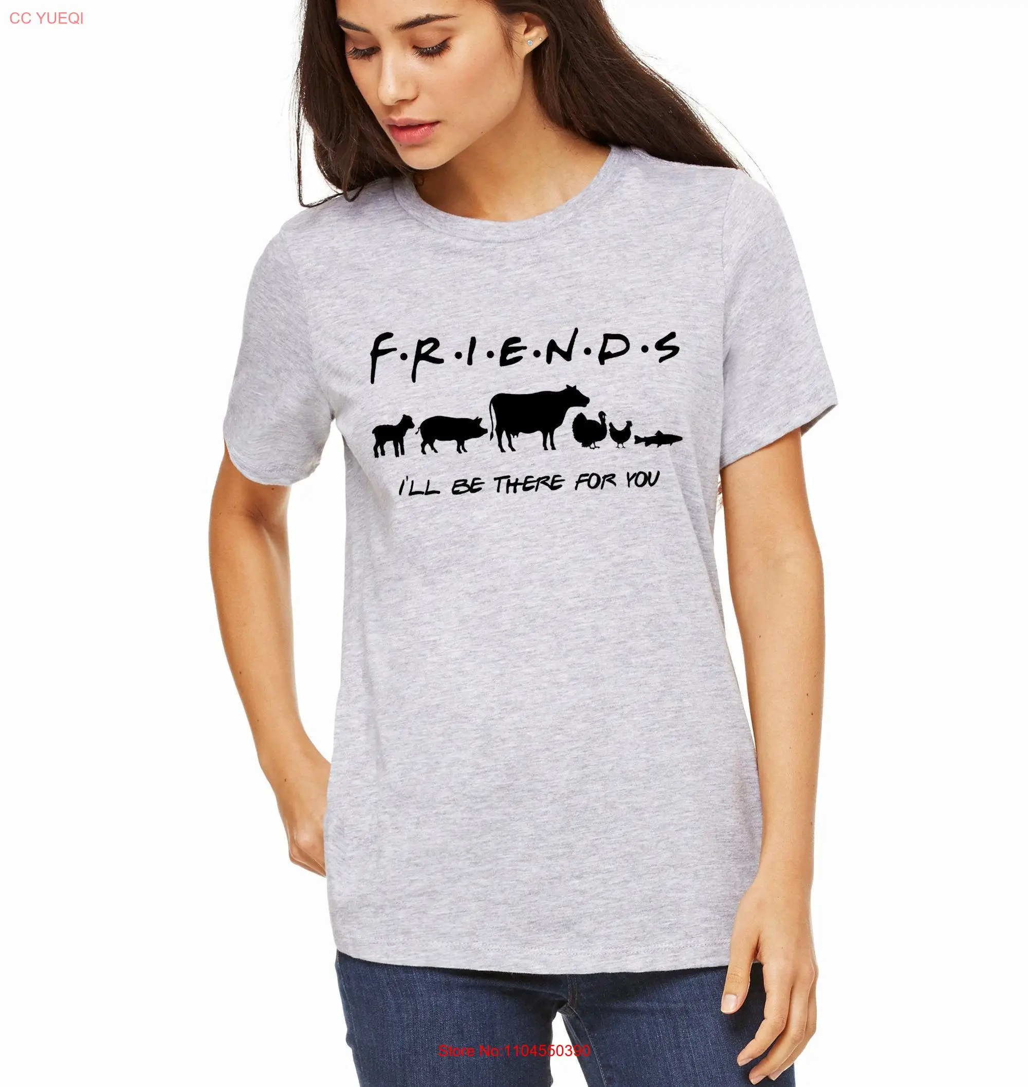 

Vegan Friends T Shirt I'll Be There For You farm animals animal lover long or short sleeves