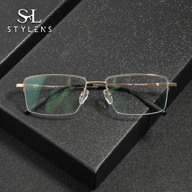 

STYLENS Fashion Pure Titanium Prescription Customized Glasses Men Women Business Reading Glasses Anti Blue Light Glasses 81063