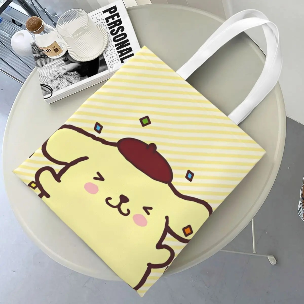 Women Men Pompompurin Mushroom Tote Bags Canvas Shopping Bag for Child Handbags