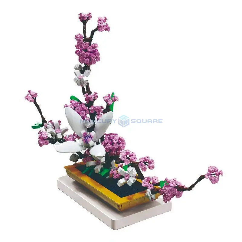 Ewige lila Modellbau steine Blumen pflanze botanische Moc 92008 Ziegel kreative Ornamente Spielzeug Kinder Mädchen Geschenkset