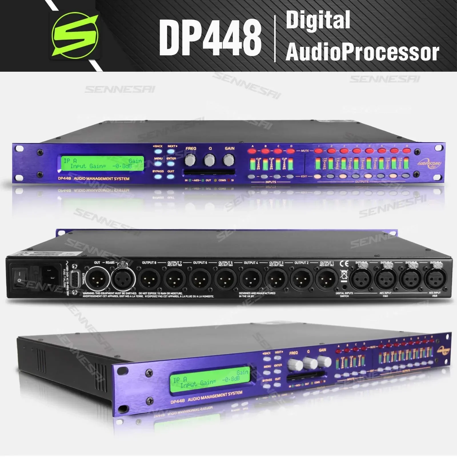 

DP448 professional digital audio processor, Professional processor Stage Performance Professional digital audio processor