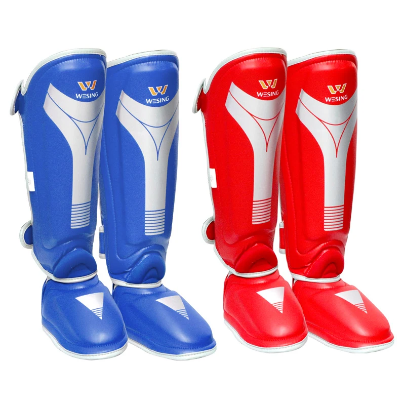 Wesing MMA Muay Thai Kick Boxing Shin Guards W/Insteps Leg Pads Protector Sanda Martial Arts Boxer Training Equipment EO