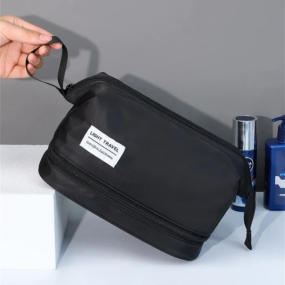 

Men Business Double-layer Makeup Bag Travel Necessarie Cosmetic Pouch Toiletry Organizer Skin Care Product Storage Box Cases