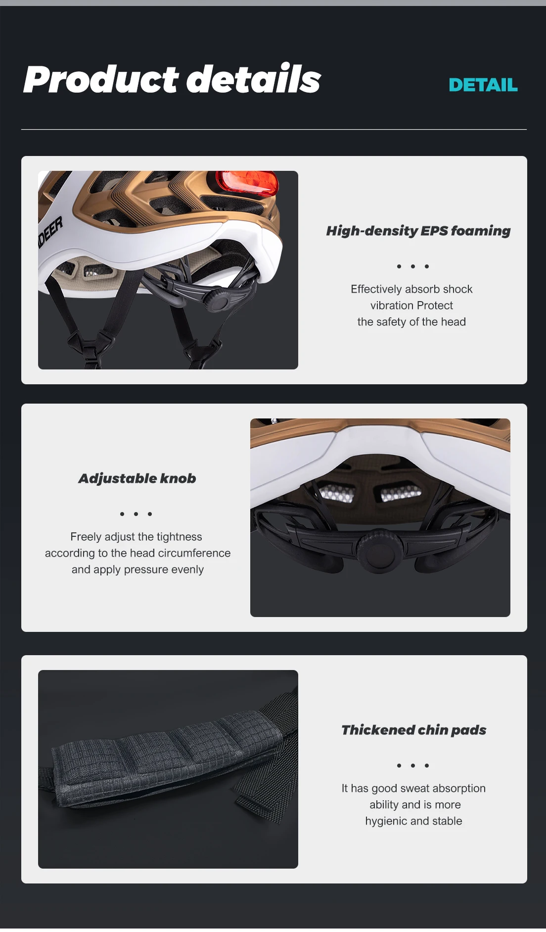 Eastinear Hochwertiger Fahrradhelm, ultraleicht, atmungsaktiv, MTB, Rennradhelm, Herren und Damen, Radfahren, Sicherheitshut, Fahrradzubehör – Detail 11