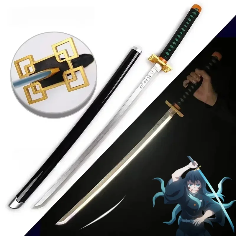 104 cm Heldere Katana LED Licht Zwaard Kimetsu Geen Yaiba Anime Cosplay Prop Real Size Japanse Katana Samurai Sabel Demon Slayer