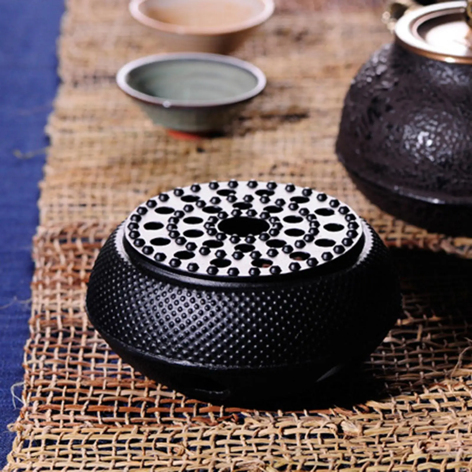 Small Dot Cast Iron Teapot Warmer Candle Insulation Stove Alcohol Heating Base Stove for Glass Ceramic Iron Teapot