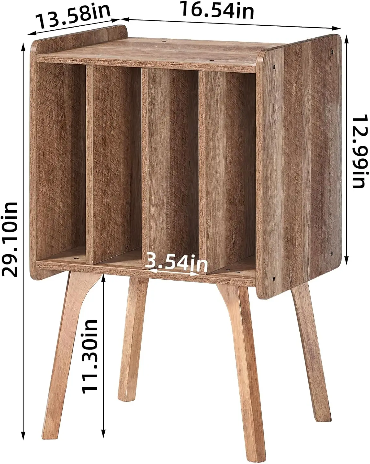 オーク材ビニールレコード収納テーブル、キャビネット4つ付き、アルバム80枚収納可能、リビングルーム、寝室用ターンテーブルスタンド