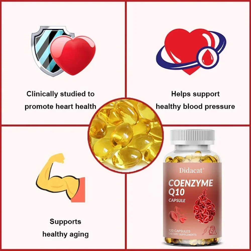 Highly Absorbable Coenzyme Q10 Capsules for Cardiovascular Health, Men and Women Supplement COQ10 Blood Sugar Health