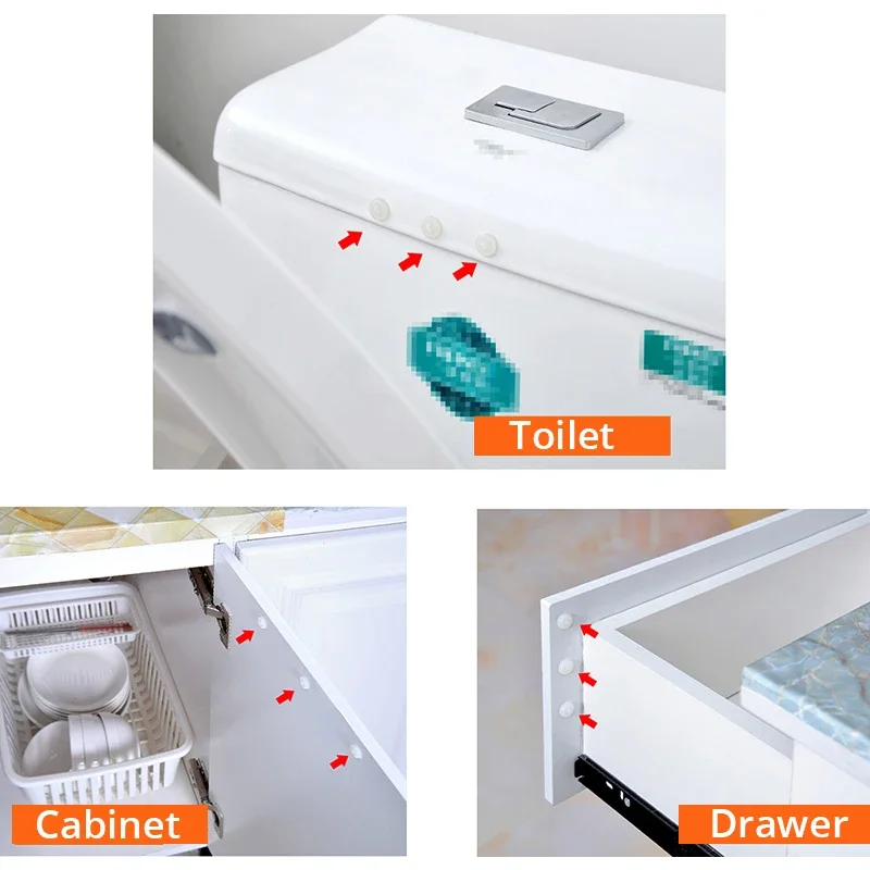 Topes de puerta de silicona de grano 50-80, almohadilla de goma transparente para gabinete de cocina, amortiguador autoadhesivo, herrajes para muebles