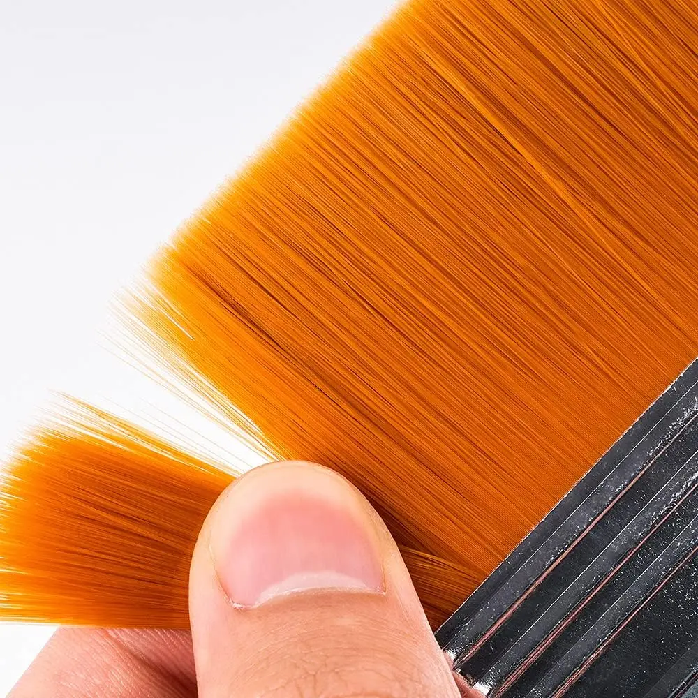 7-teiliges flaches Künstlerpinsel-Set, großes Waschpinsel-Set für Gesso-Lacke, Acryl, Aquarell, Malerei, Holz, Wand, Möbelreiniger – Detail 3