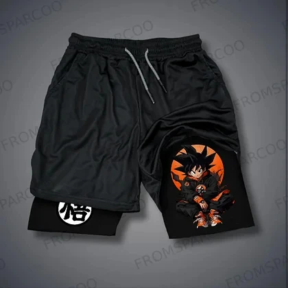 

Dragon Ball Anime Printed Men's Summer Sports Shorts Y2K Street Style Fitness Sports Pants Breathable and Casual