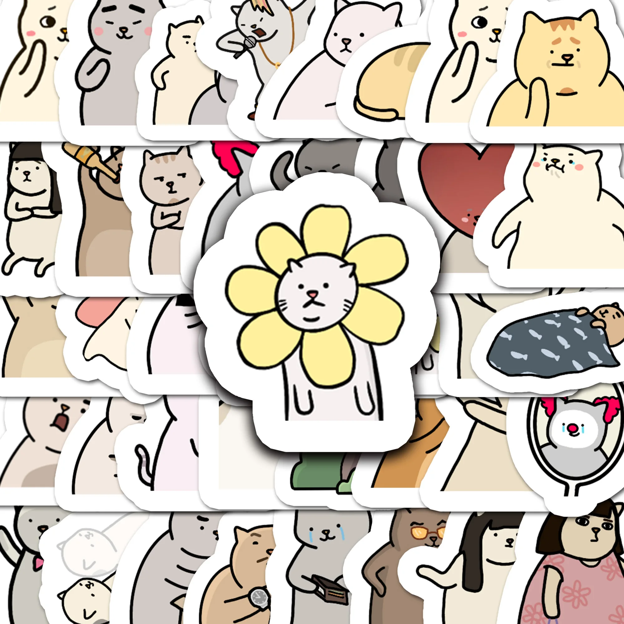 40 Uds. De pegatinas bonitas de gato Kawaii, juguete divertido para regalo DIY para niños, calcomanía de Graffiti para teléfono, equipaje, botellas para ordenador portátil, álbum de recortes a prueba de agua