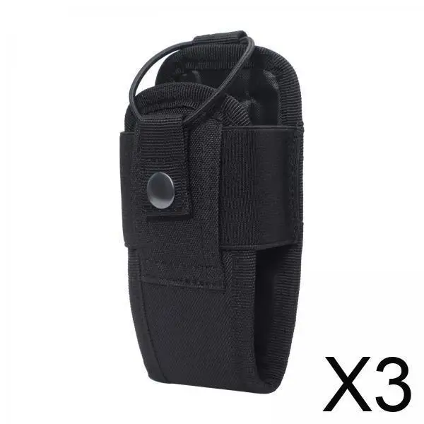 

3xMolle Radio Walkie Talkie Holder Bag Magazine Pouch Holster Case Black