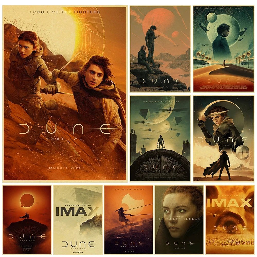 Dune Part 2 Posters Vintage Kraft Paper Poster Art Picture Living Room Modern Home Decoration Collection 2024 Wall Room Decal