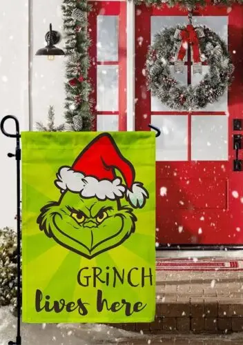 Christmas Decorations Santa Greench Garden Yard Flag Xmas Winter Gift 12