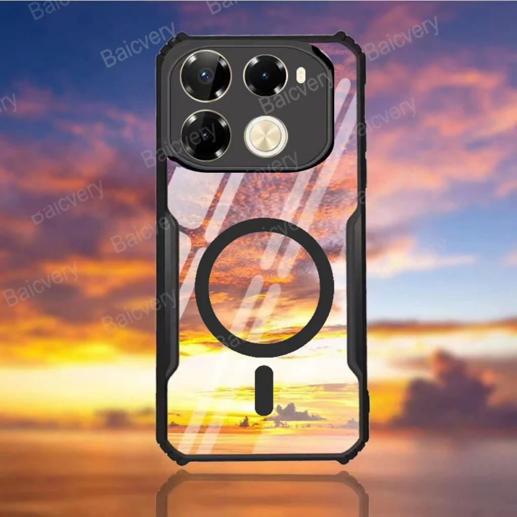 Phone Case for Infinix Note 40 4G X6853 / 40 Pro 4G X6850 / 5G X6851 / Note 40 Pro Plus 5G Acrylic Cover With Magnetic Sticker image 2