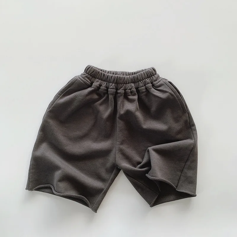 Summer Kid Girl Smooth Fashion Solid Comfortable Shorts Toddler Boy Cotton Straight Wide Leg Short Pants Children Clothes