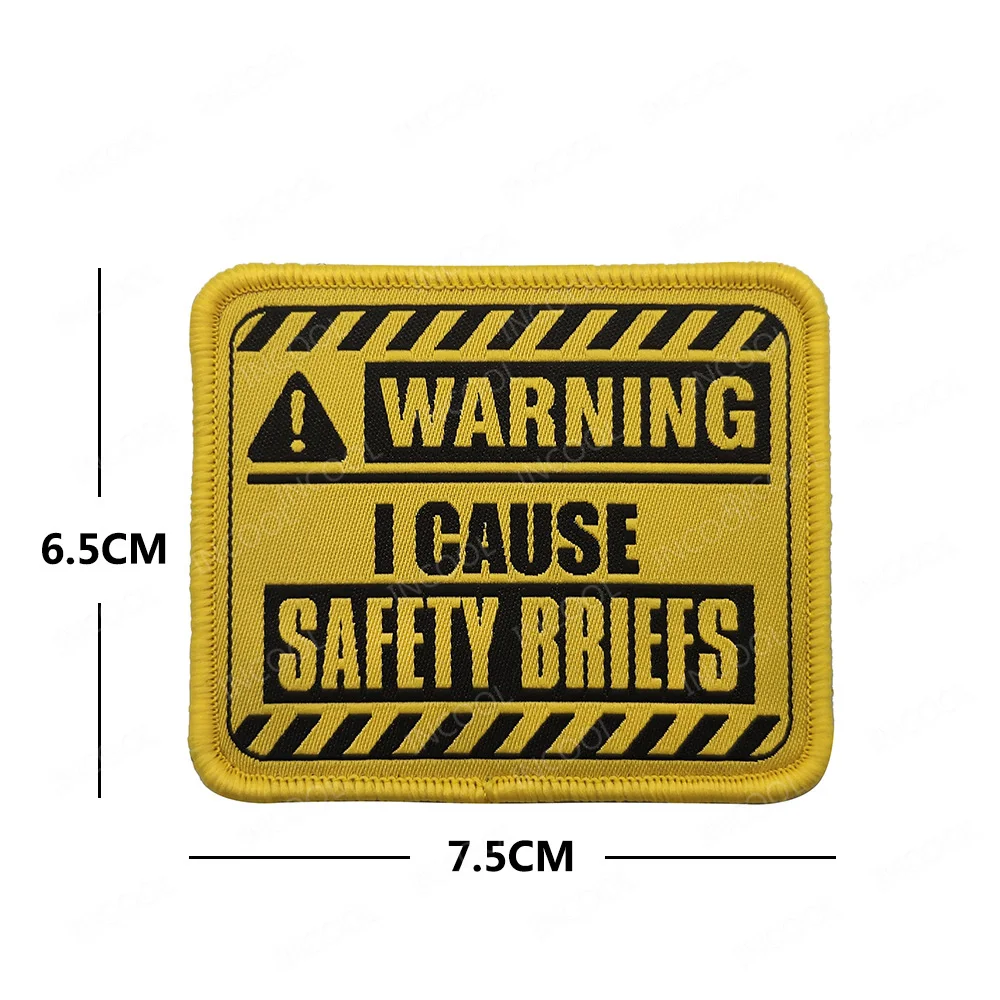 Yellow Embroidery Patches English Alphabet Letter Warning Funny Saying Tactical Slogan Words Sniper Appliqued For Clothing