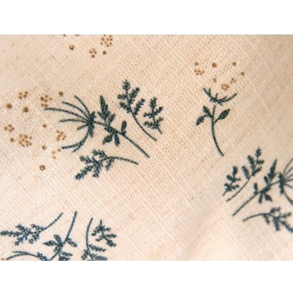 Tende plissettate in lino verde salvia 63 per soggiorno - 60 % oscuranti, stile floreale da giardino con nucleo in cottage