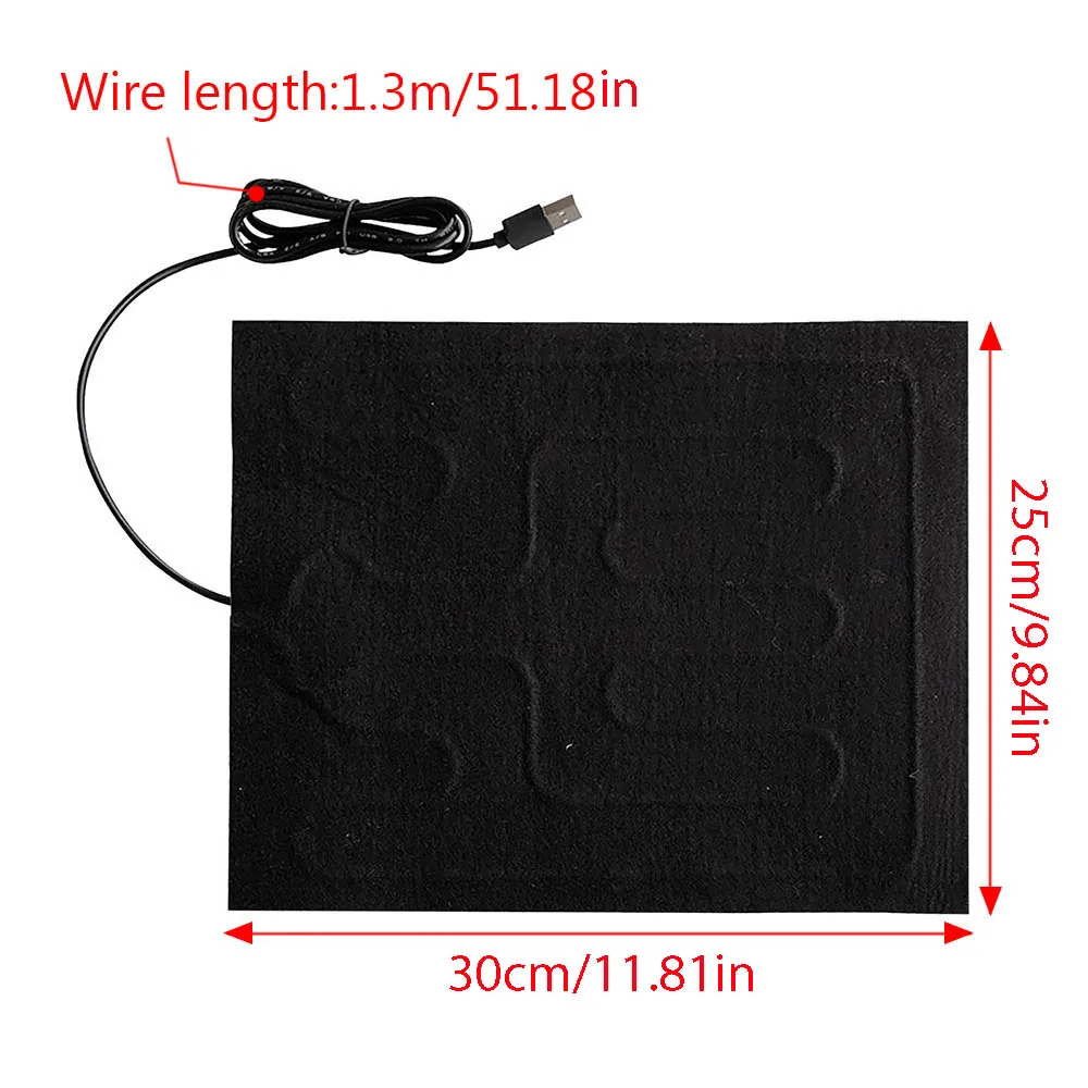 USB Heating Pad Pet Warming Sheet Heated Gasket Waterproof Reptile Heater Dog Cat Keep Warm Car Seat Heating Cushion Heat Seat