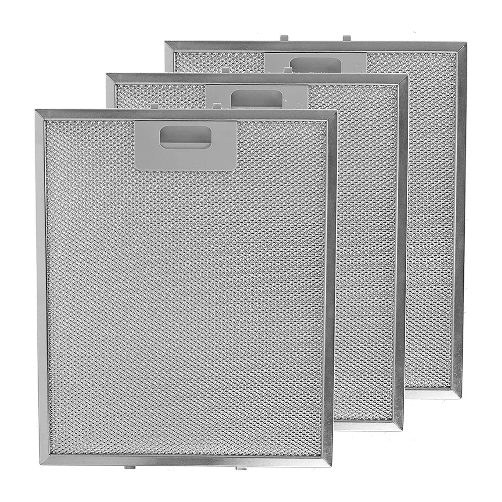 3pcs Kitchen Cooker Hood Filters Metal Mesh Extractor Vent Filter 300 X 250 Mm Silver Hoods Oil Filter Range Hood Filter Mesh