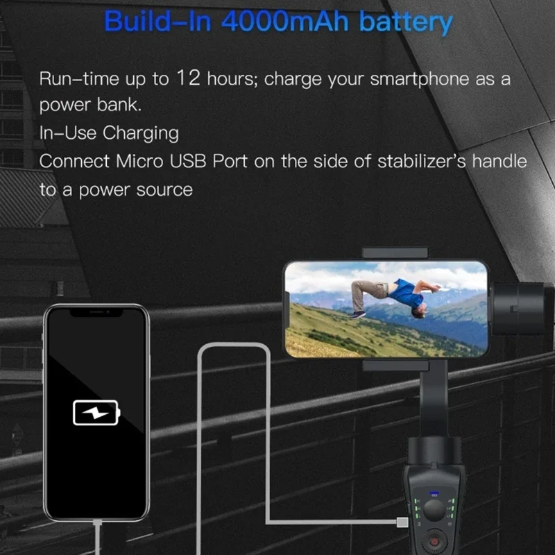 Imagem -04 - Handheld Gimbal Estabilizador Estabilizador de Telefone Foto Elétrica e Gravação de Vídeo Estabilizador Anti-vibração Eixos S5b