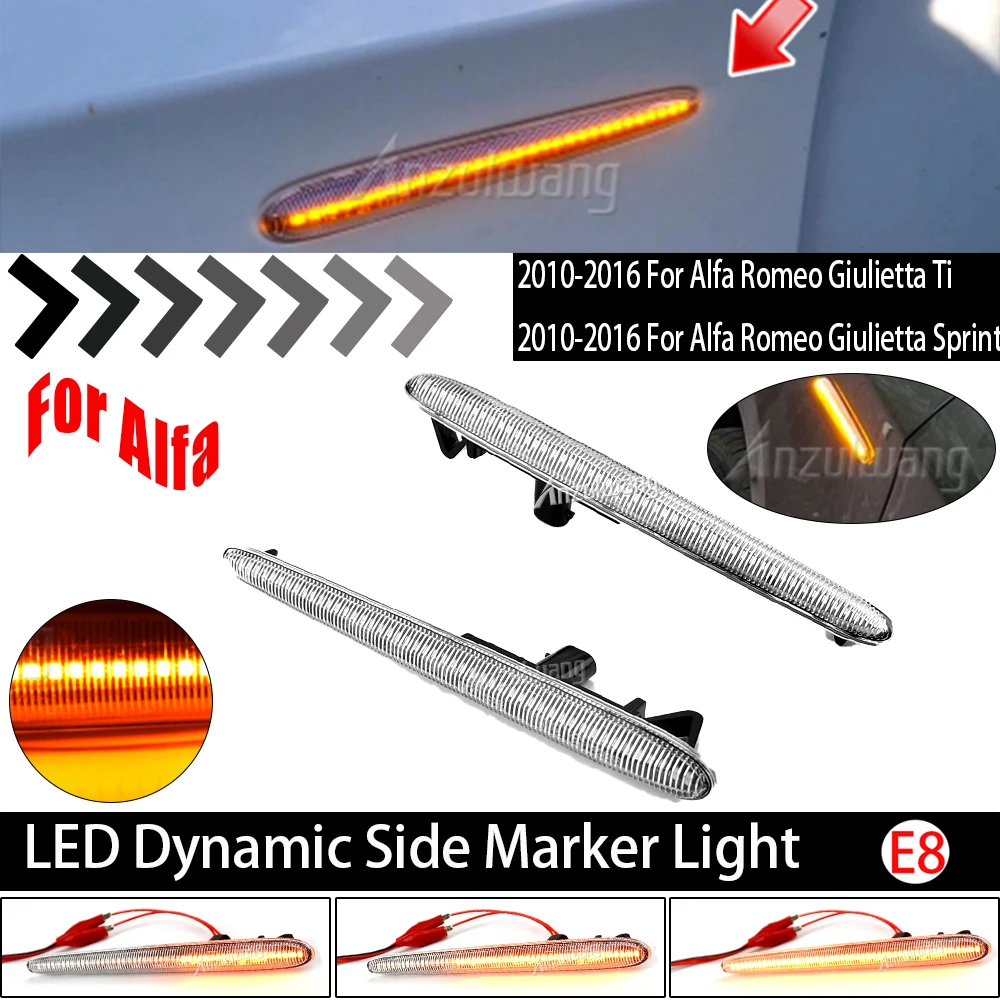

Светодиодные динамические боковые габаритные огни, указатели поворота со стрелкой, мигающие лампы для Alfa Romeo Giulietta 940, Juliet Sprint Veloce