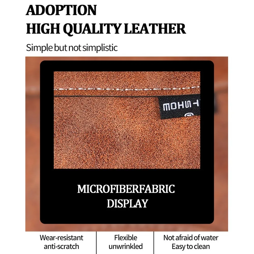 محفظة رجالية من جلد البولي يوريثان ذات سعة كبيرة مربعة قصيرة للبطاقات حقيبة فاخرة كلاسيكية للأعمال أساسيات السفر